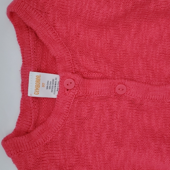 Girls Toddler Button Cardigan Sweater in Pink - Picture 2 of 3